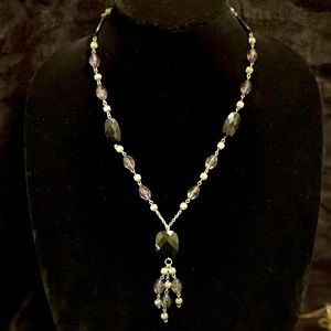 Silver and Black Necklace